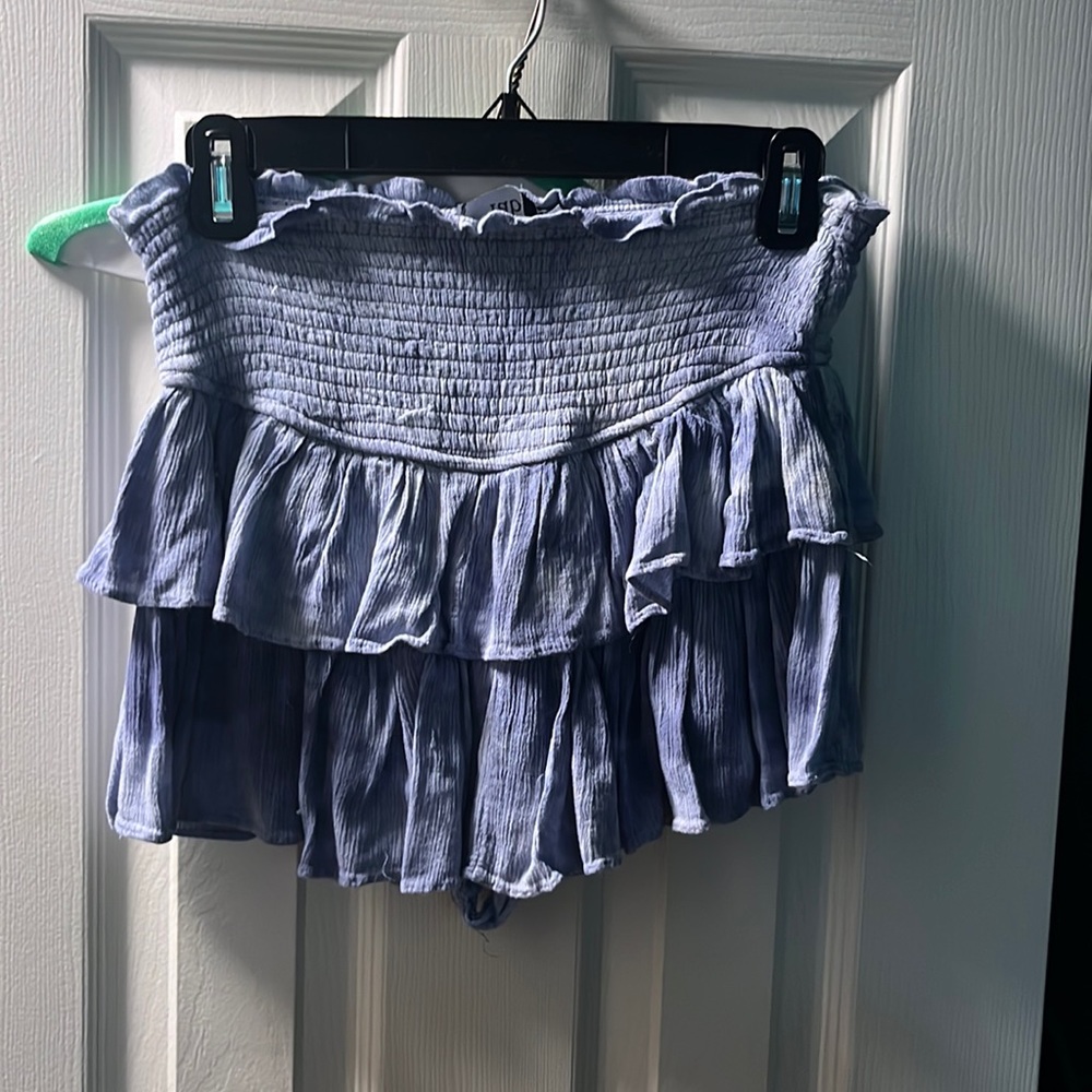 fabrik blue ruffle skirt